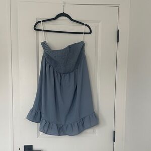 SHEIN Strapless Blue Dress
